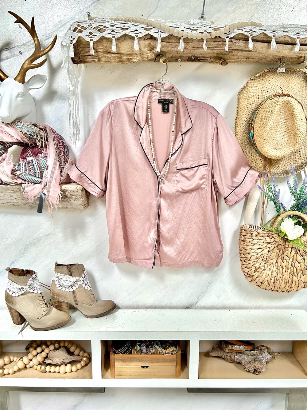 REVOLVE Silk House of Harlow SILK boho dusty rose boho blouse/cover up